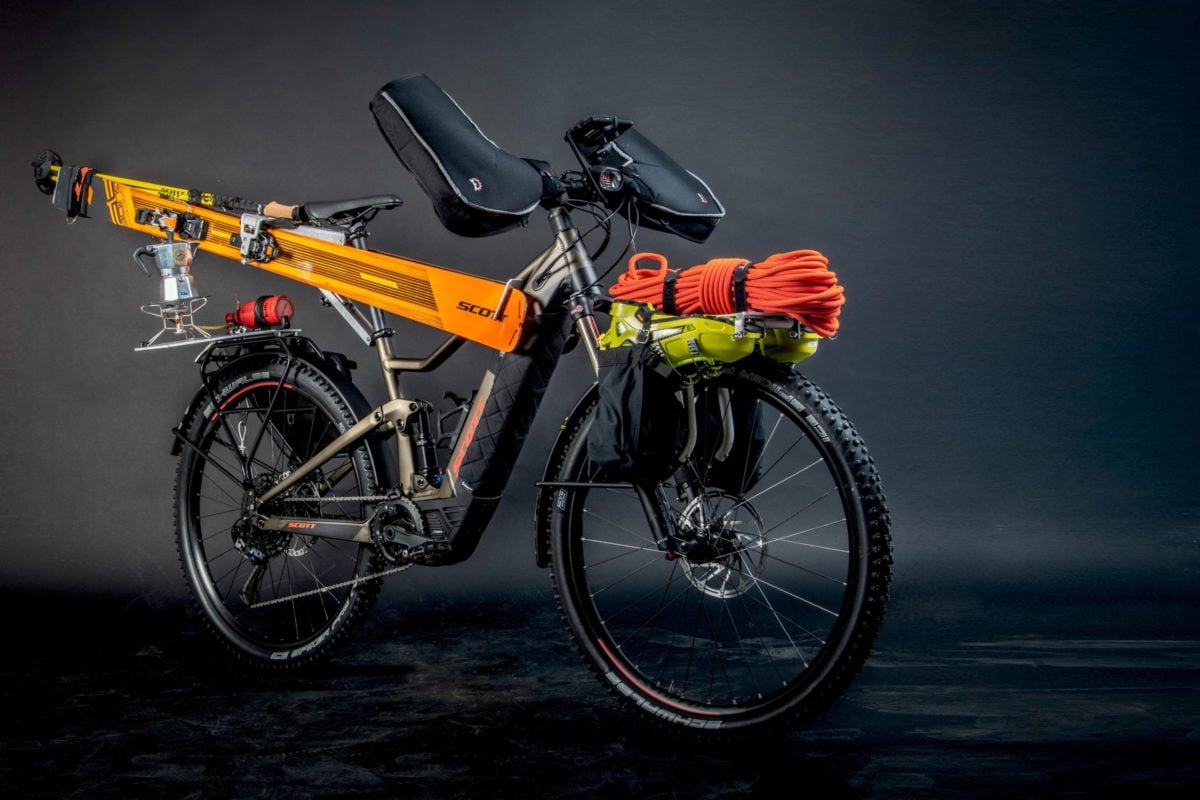 Das E-Bike für die Skitour: Bikepacking mit dem neuen Scott SK-eRide