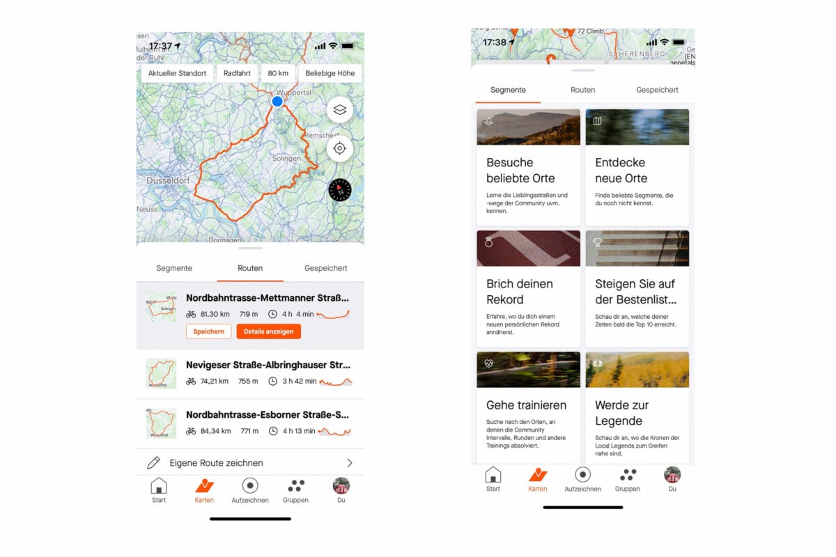 Strava Karten-Funktion erweitert: Feine neue Sortierung der Segmente