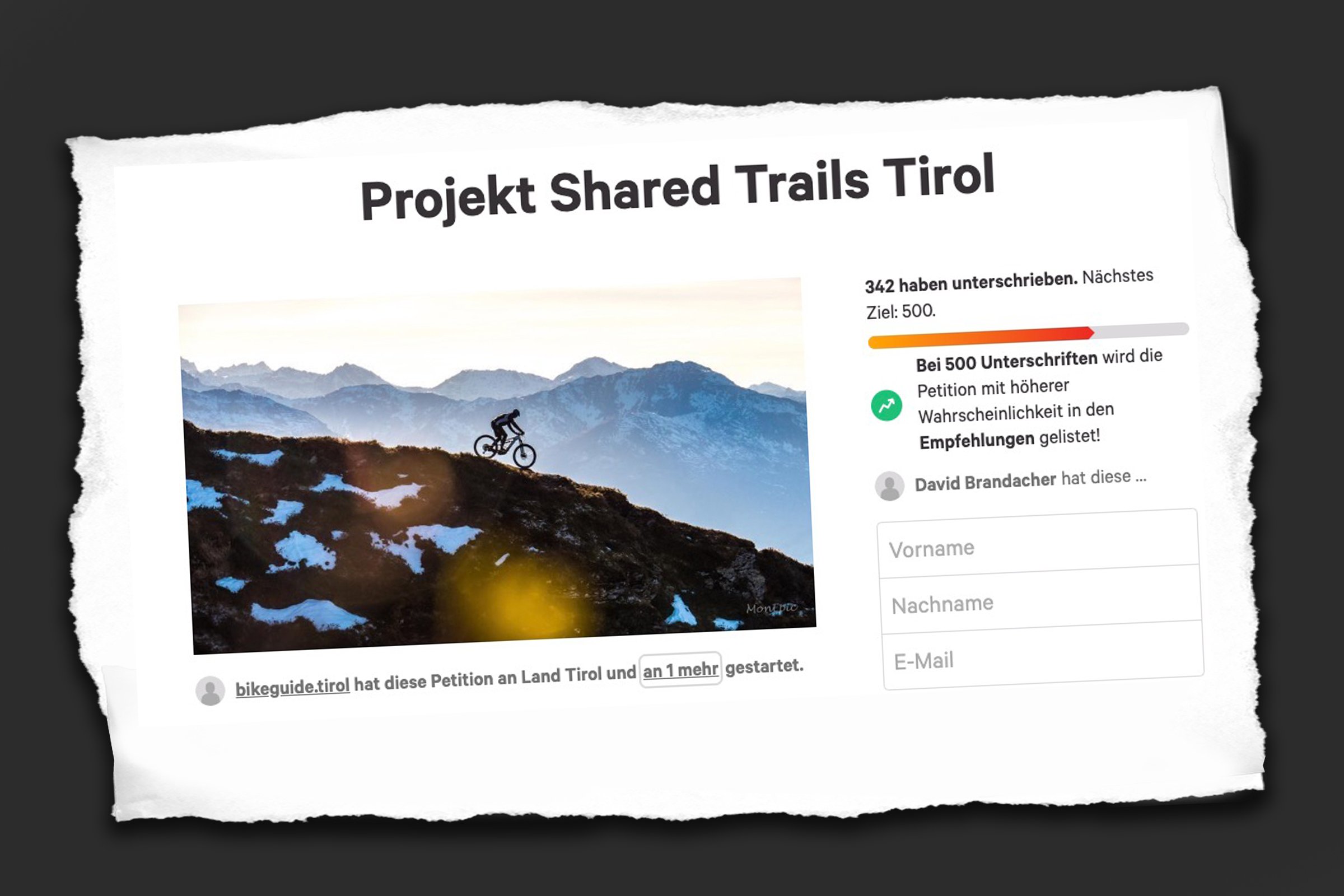 Projekt „Shared Trails Tirol“: Petition für legale Trails in Tirol gestartet